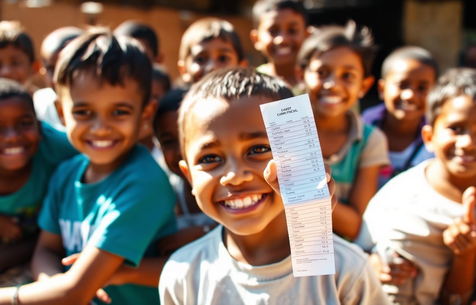 Crianças atendidas por projeto social
